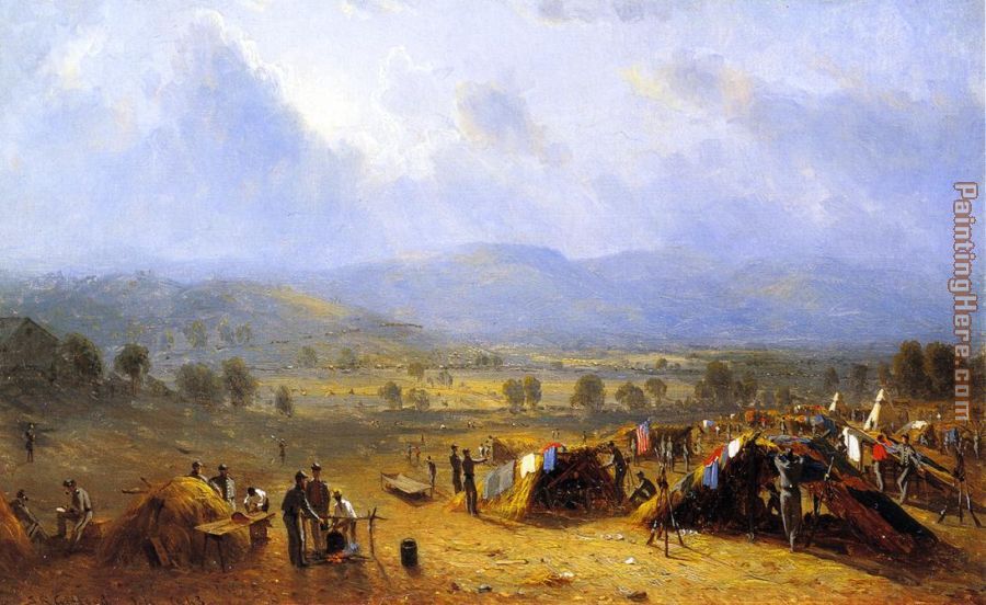 The Camp of the Seventh Regiment near Frederick, Maryland painting - Sanford Robinson Gifford The Camp of the Seventh Regiment near Frederick, Maryland art painting